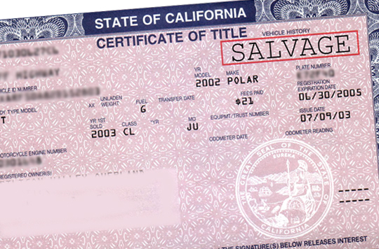 Salvage Certificate